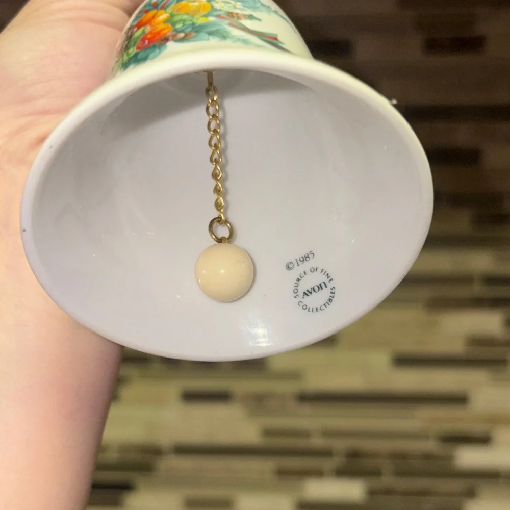 Vintage Avon Porcelain Christmas Dinner 6” Bell 1985